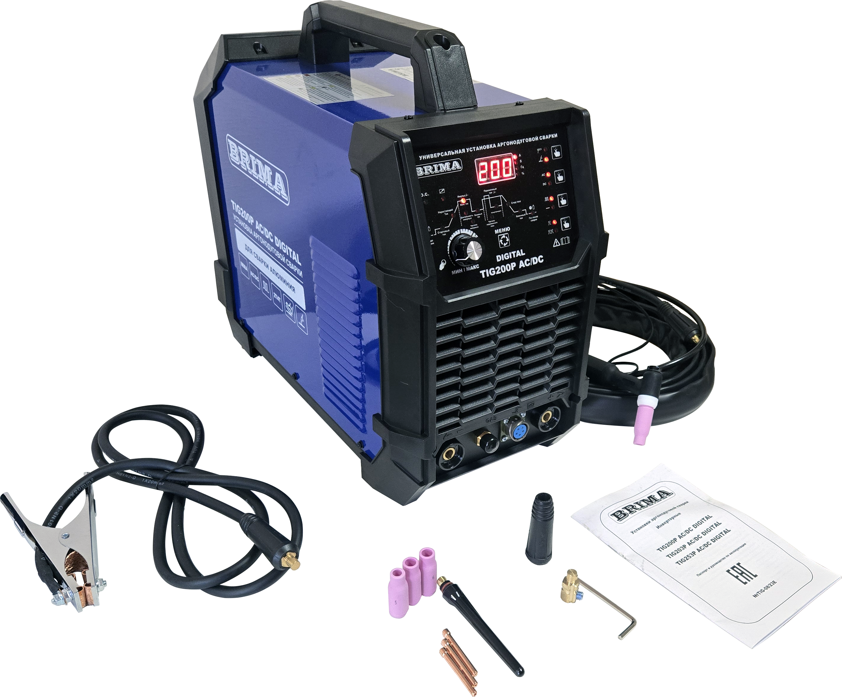фотография УСТ-КА ИНВ. АРГОН-ДУГ.СВАРКИ TIG 200P AC/DC"BRIMA" DIGITAL